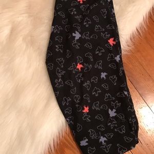 🍂One Size (OS) Lularoe leggings, black with birds